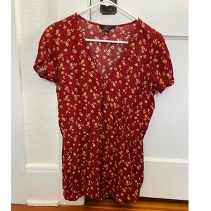 Red sunflower romper